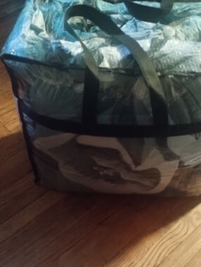 Clear Storage Bag with Black Handles and Trim